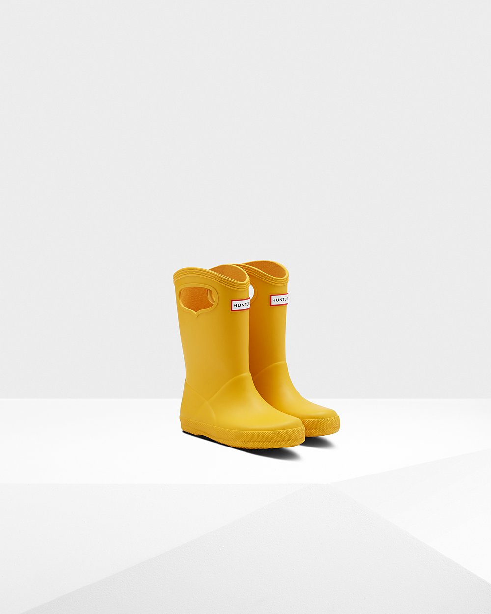 Kids Rain Boots - Hunter Original First Classic Grab Handle (53EWSZBAG) - Yellow